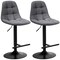 2 Pieces Adjustable Bar Stools Swivel Counter Height Linen Chairs